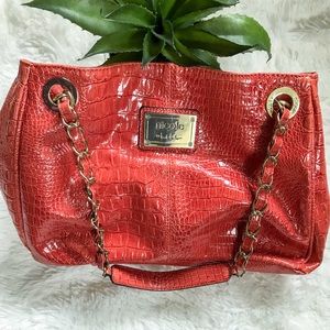 🦋 Nicole by Nicole Miller Orange Snakeskin Purse